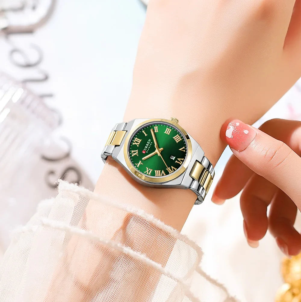 CURREN Luxury Women Watches Fashion Casual FemaleLadies Stainless Steel Quartz Wristwatches Life Waterproof Girlfriend Gift