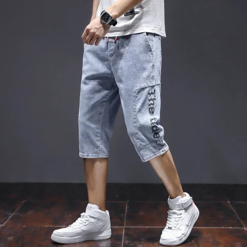Men's Short Jeans Pants Cargo Big Size Oversize Male Denim Shorts Very Micro Cut Original Cowboy Korean Fashion Xxxl Xl Popular