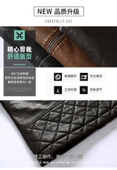 leather men plus fleece autumn and winter leather jacket wash men's coat