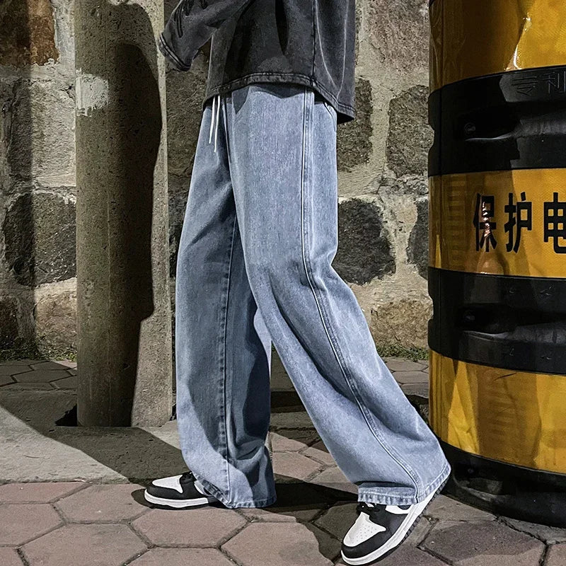 Men's Jeans Korean Version Student Casual Pants High Street Straight Loose