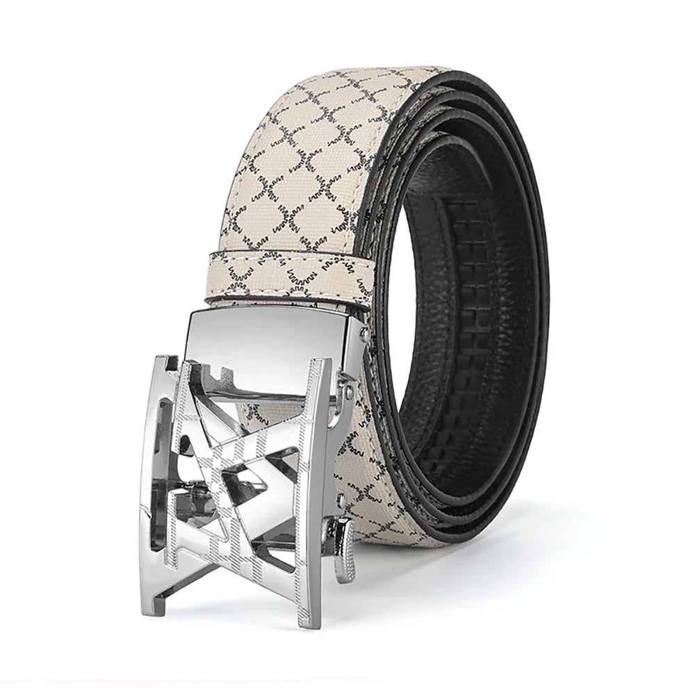 Fashionable Simple Men's Belt High Quality Men's Business Automatic Buckle Belt Retro Men's Casual Wear Belt