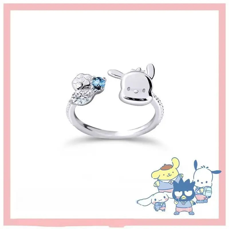 Sanrio Hello Kitty KUROMI College Mix Series-Pompompurin Cartoon Cute Personality Temperament Ring Party Friend's Birthday Gifts