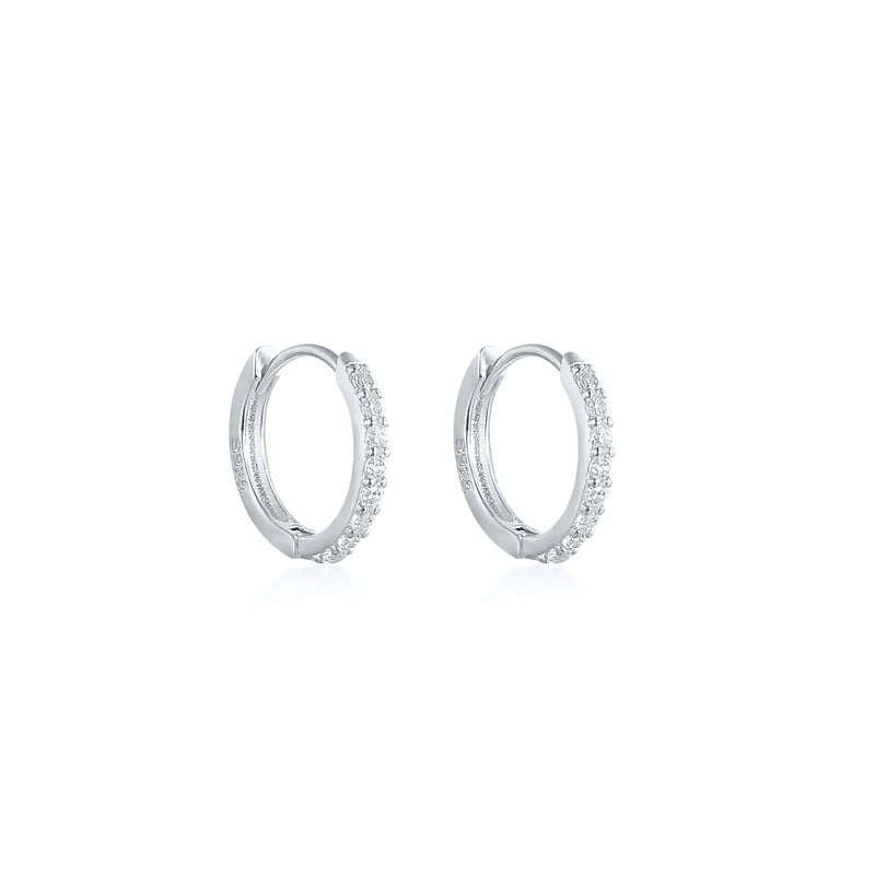 CANNER Ins Star Anise 925 Sterling Silver  Earring For Women Hoop Earrings Crystal Fine Jewelry Glossy 18K Gold Mom Gift Trend