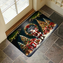 Christmas Santa Claus Entrance Welcome Doormat Bedroom Bedside Foot Mat Balcony