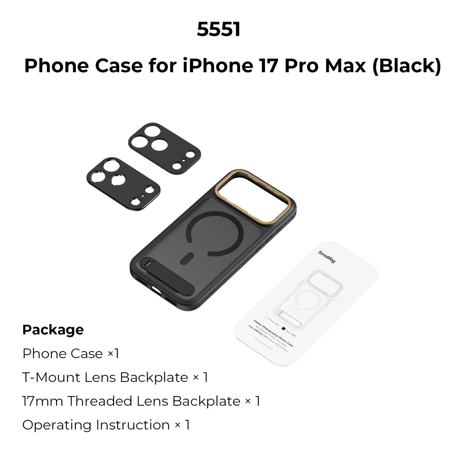 SmallRig FilMov Phone Case Lightweight Photography for iPhone 17 Pro/Pro Max with MagSafe Suit 67mm Magnetic Filter Slot Gift