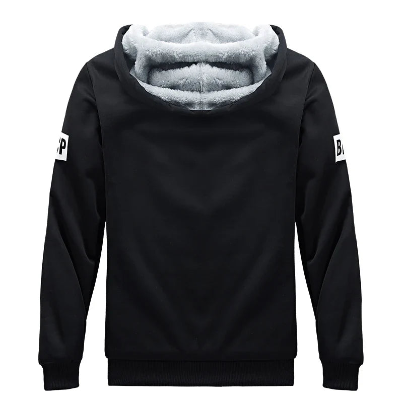 Wolf Czuadlte2024New Winter Men's Sports Set Casual Pants Hooded Sweater Youth Large Plus Plush Thickened Cardigan Two Piece Set