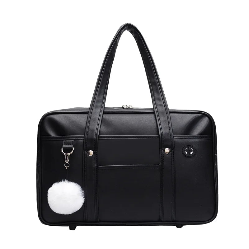 Japanese Casual PU Shoulder Bag Junior High School Students School Bag Handbag