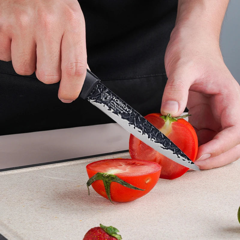 Hammer Pattern Kitchen Knives Set Stainless Steel Chef Knife Non-stick Slicing Sharp