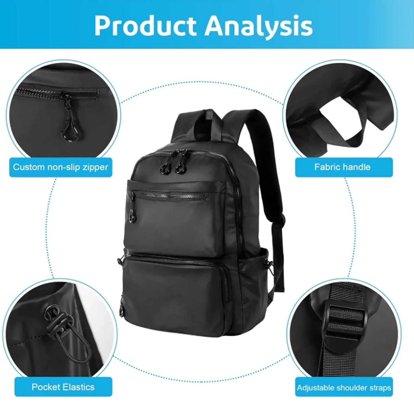 A 14 Inch Computer Backpack Large Capacity Simple Durable Men's Backpack Lightweight Men's Travel Backpack Student Schoolbag
