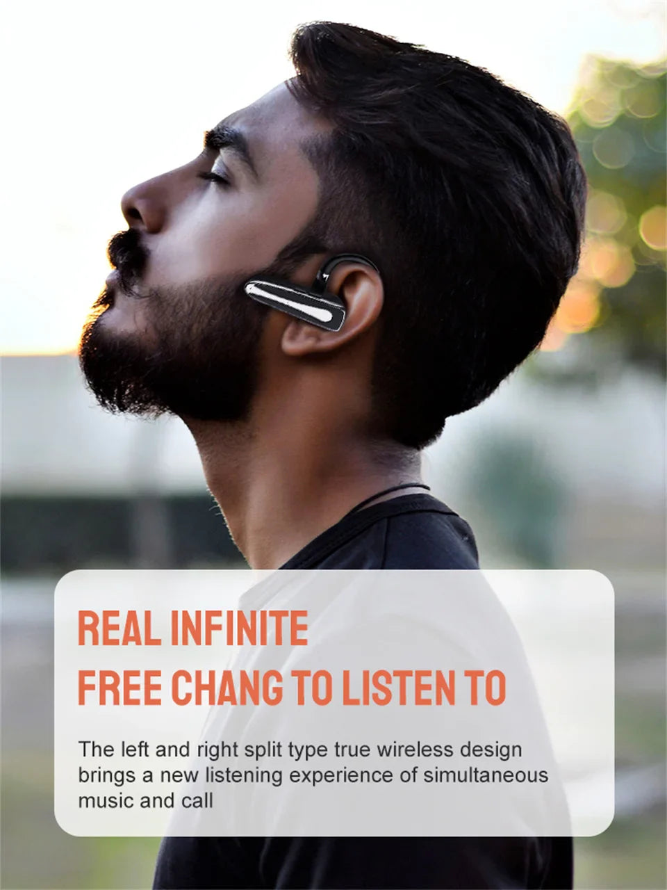 Wireless Bluetooth Headphones With Microphon Earphone ENC Noise Cancelling Handsfree Talking Headset Busines Auriculares Driving