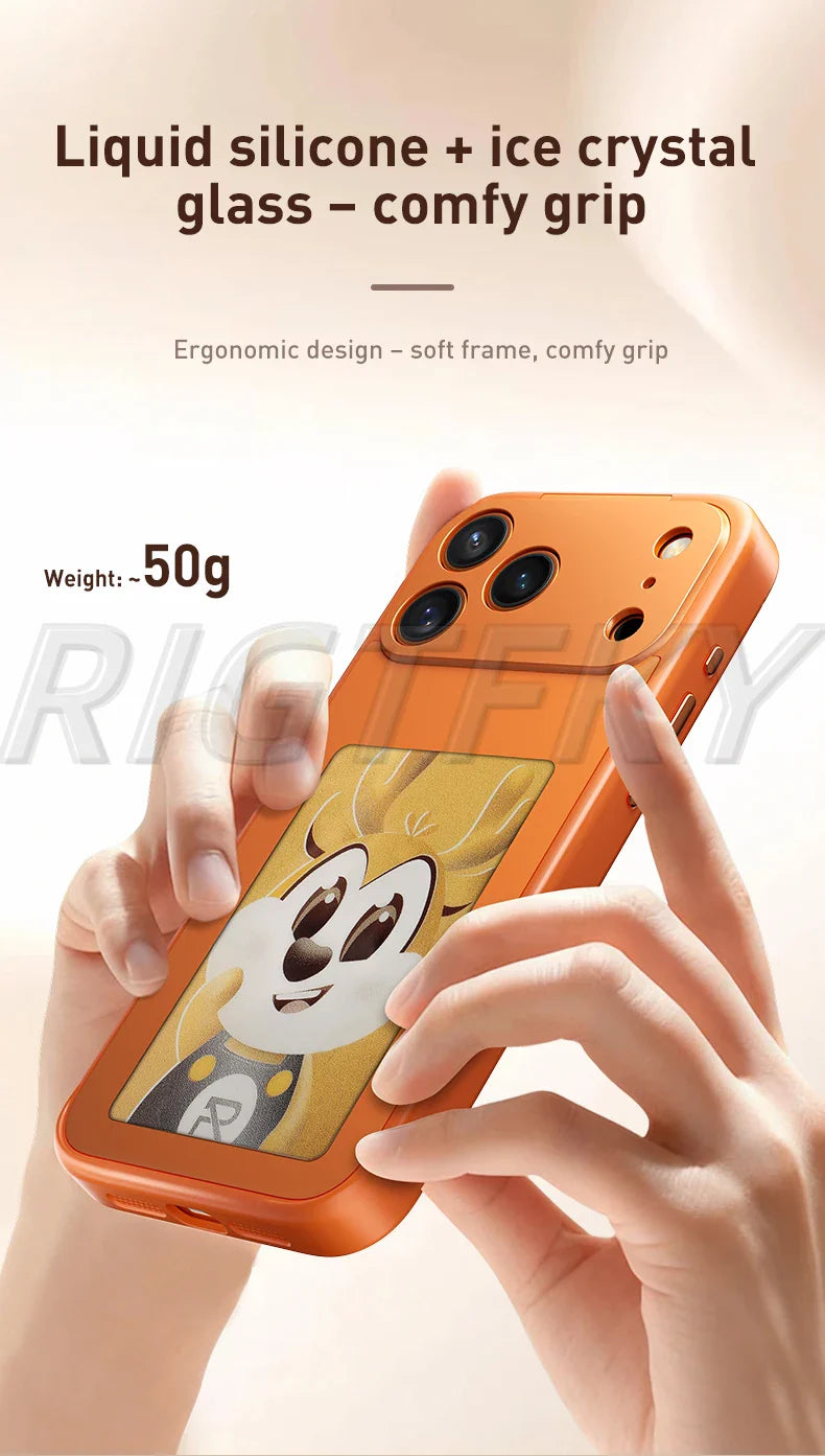 For IPhone 17 Pro Max 17Pro 17 E-ink Mobile Phone Cases Screen Image Ai NFC technology Transmission DIY No Battery Tech Cover
