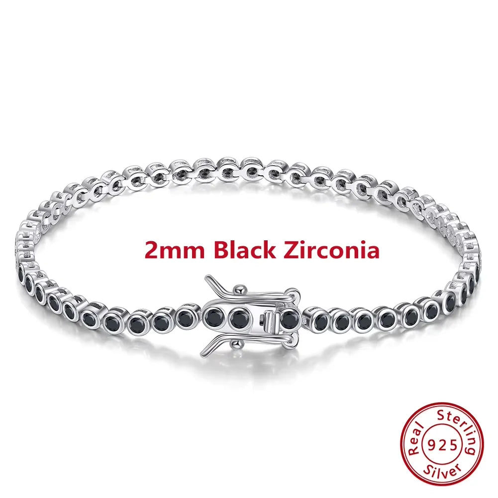 ORSA JEWELS Authentic 925 Sterling Silver Tennis Chain Bracelet Moulding Process Hanmade High-end Hand Chain for Man Woman SB128