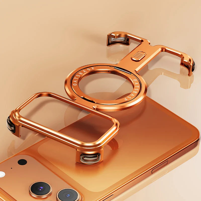 iPhone 17 Pro Max 17 Pro Phone Case Magnetic With 360°Rotation Stand Frameless Shell Magsafe Shockproof Protector Cover