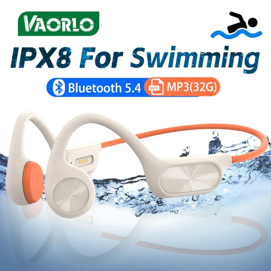 New X7 True Bone Conduction Headset Bluetooth 5.4 IPX8 Depth Waterproof Built-in Mic MP3 32GB Memory Player For Swimming Diving