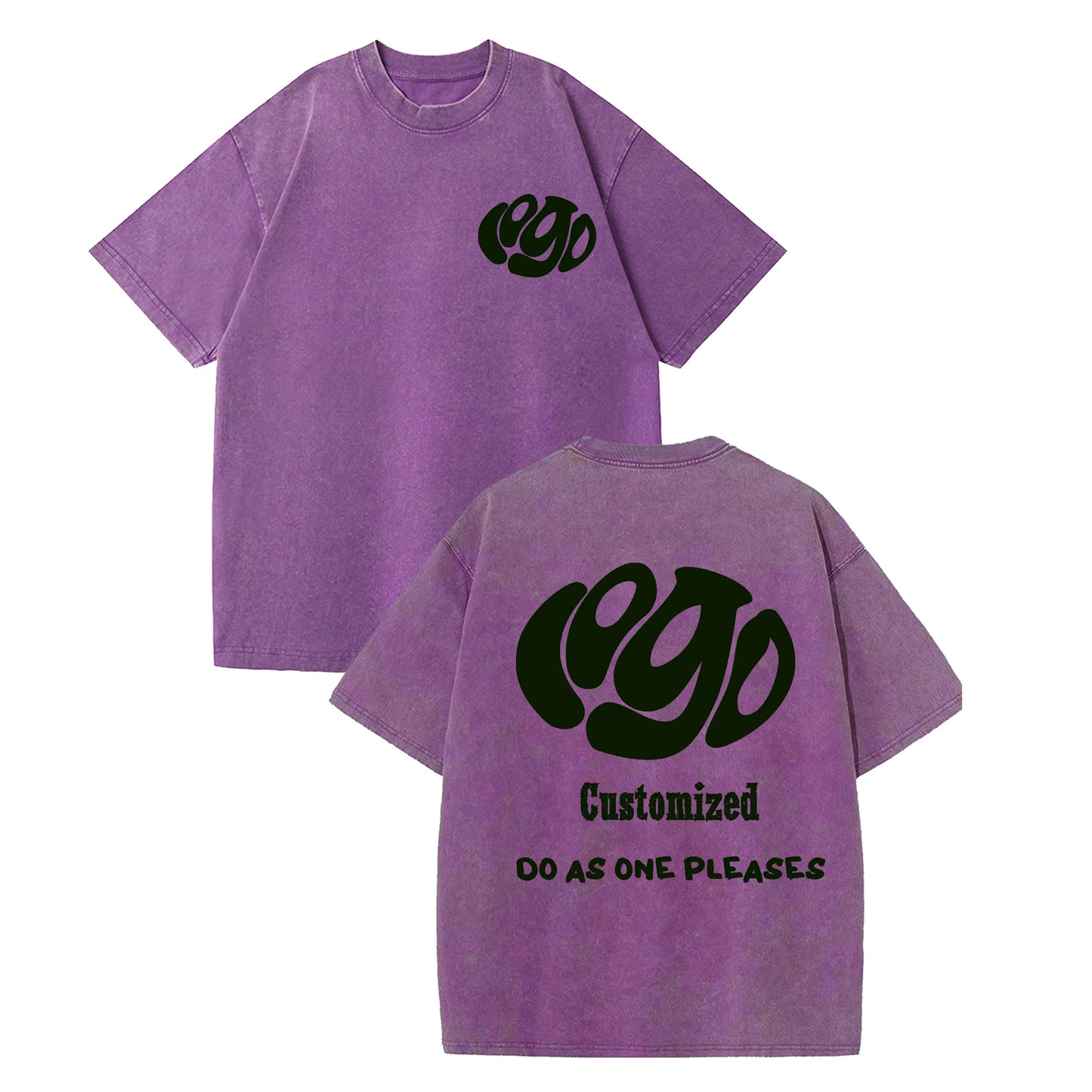 Custom Your LOGO Hip Hop Streetwear Men 100% Cotton T-shirts Oversized Washed Top Tee Unisex Summer Retro Brand Personalized