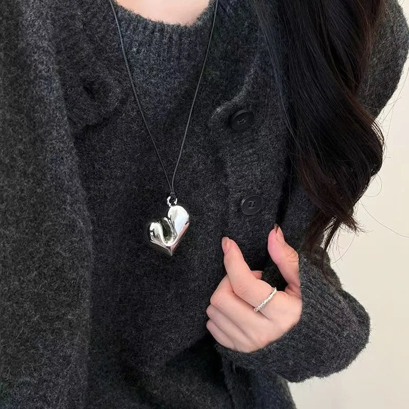 Fashion Metal Long Pull Necklaces for Women Luxury Elegant Silver Color Matte Snake Bone Chain Necklace Jewelry Accessories Gift