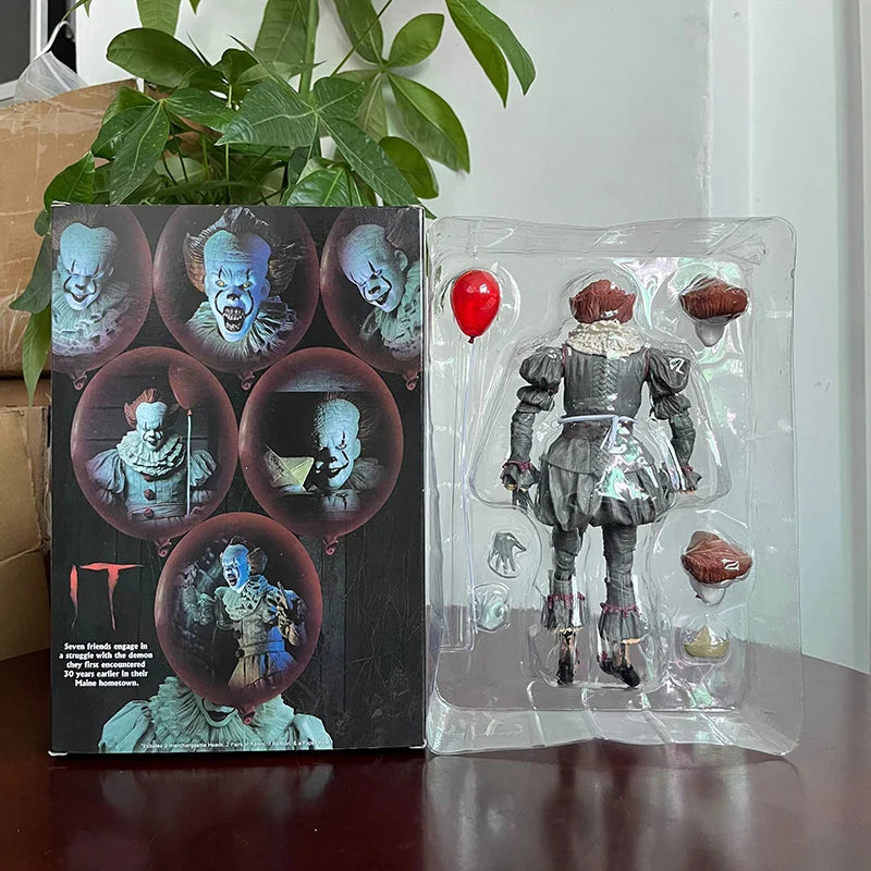 NECA Pennywise Joker Action Figure Toy Doll Horror Halloween Christmas Gift 18cm Bookshelf Ornament