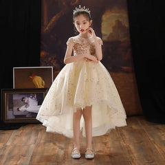 Child Girls Evening Long Dress for Wedding Party Formal Ball Gown