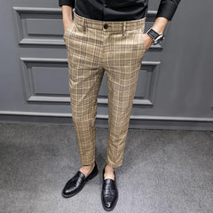 Business Suit Trousers/Male Slim Fit Fashin Leisure Suit Pants/British Formal Dress Suit