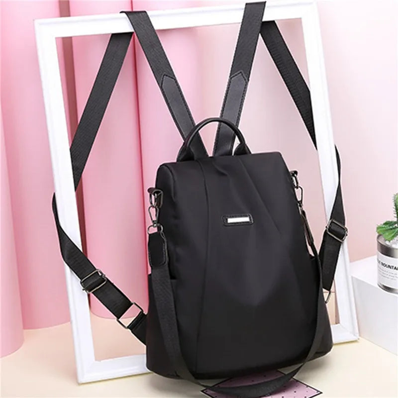 Casual Oxford Backpack Women Black Waterproof Nylon School Bags For Teenage Girls High Quality Fashion Travel Tote Packbag