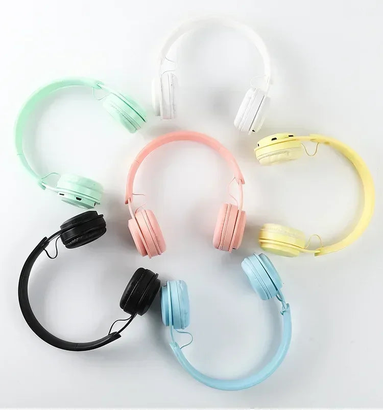 Macarone Wireless Bluetooth Headphones With Microphone Sound Insulation Gaming Earphone Hifi Bass Earbuds Blutooth5.3 Hedset