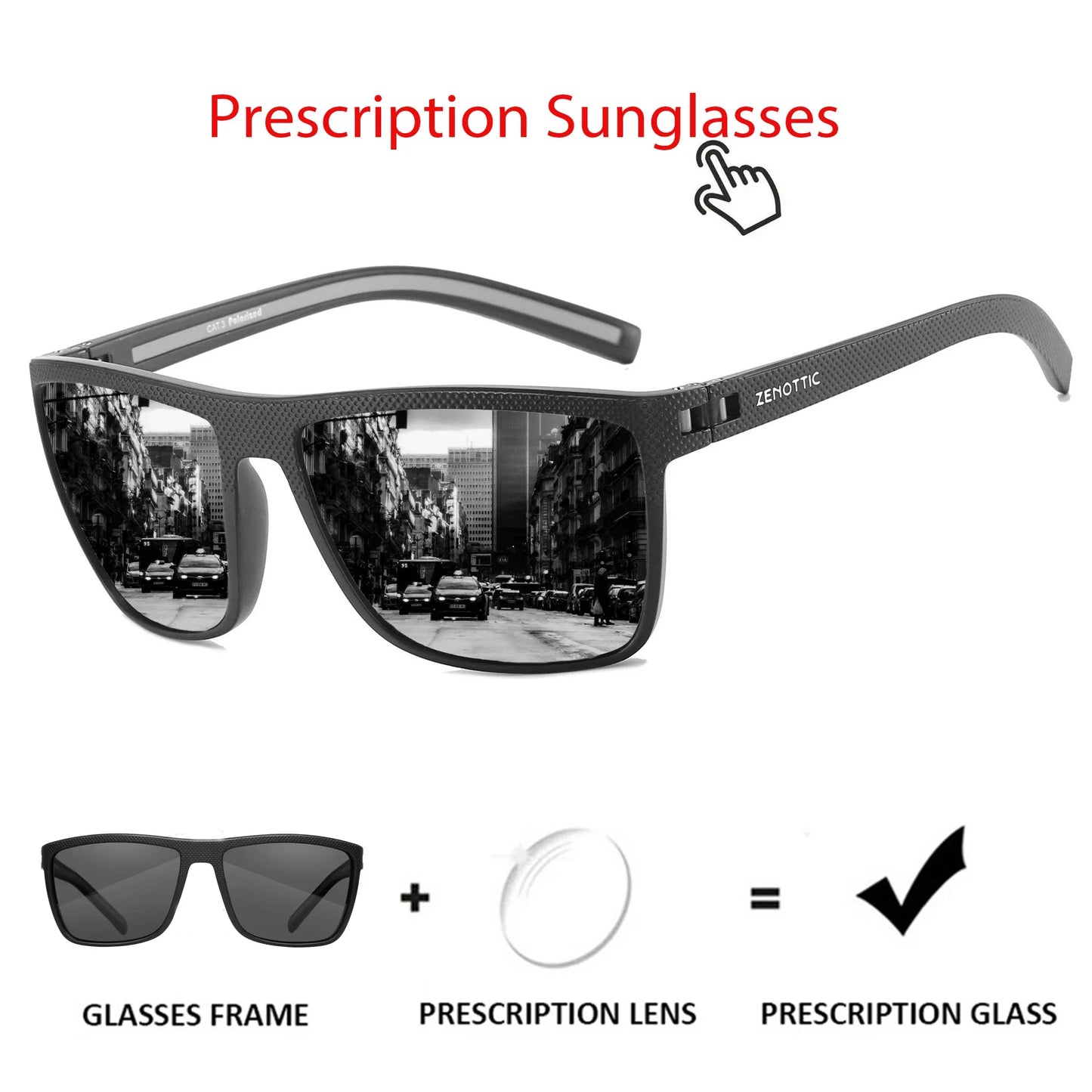ZENOTTIC Polarized Sunglasses for Men Lightweight TR90 Frame UV400 Protection Square Sun Glasses