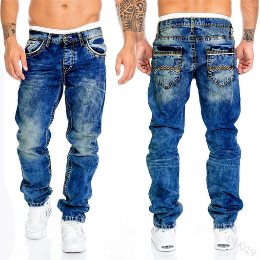 Mens Jeans Brands Straight Stretch Slim Jean Homme Pantalones Hombre Casual Pants