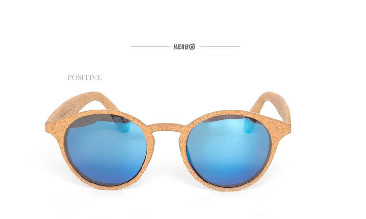 Kenbo High Quality Round Wood Bamboo Grain Polarized Sunglasses With Case Fashion Women Man Shades Wooden Sunglasses