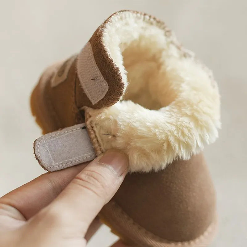 Baby Snow Boots Warm Plush Leather Toddler Shoes Fashion Boys
