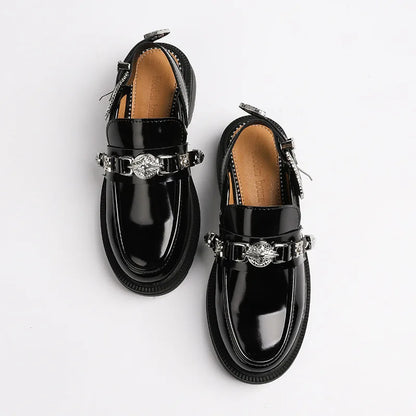 2022 Elegant Ladies Single Shoes Casual Fashion Sandals Baotou Half Metal decoration Women Summer Outdoor Leather Sandals