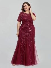 Women Plus Size Long Dresses New Summer Formal Luxury Lace Sequin