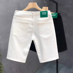 Cowboy White Black Jeans for Men Trendy Slim Fit Casual Pants Boyfriend Jeans Shorts