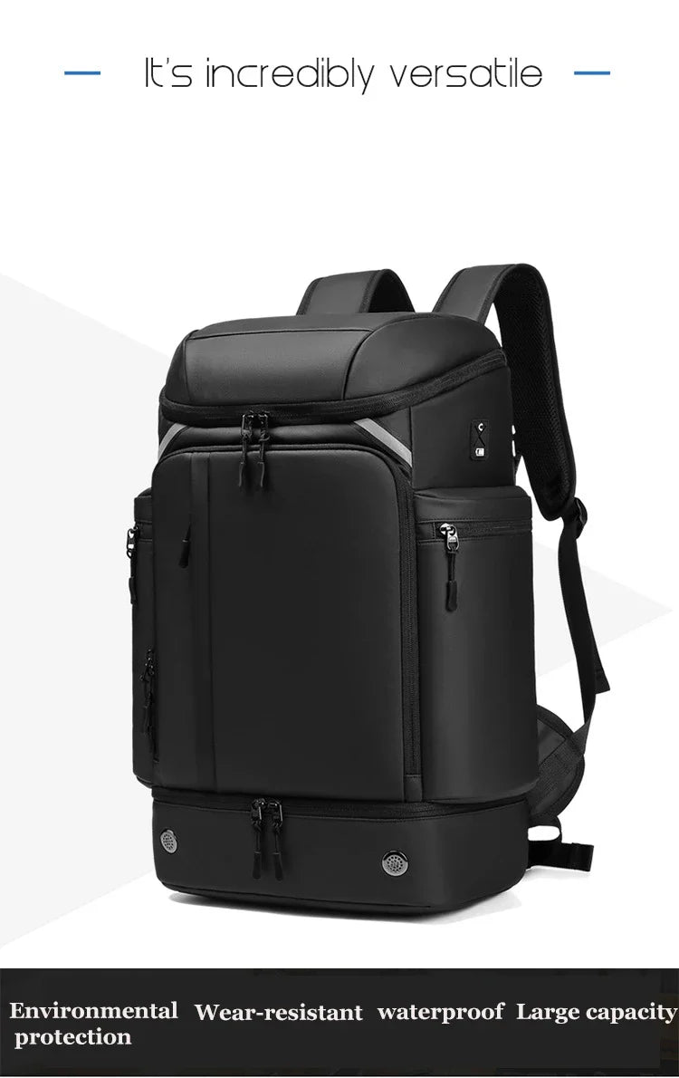 Men travel backpack large capacity trekking Backpack Business 17 Inch Laptop Backpack 50L Hiking fashion Backpack With shoe bag