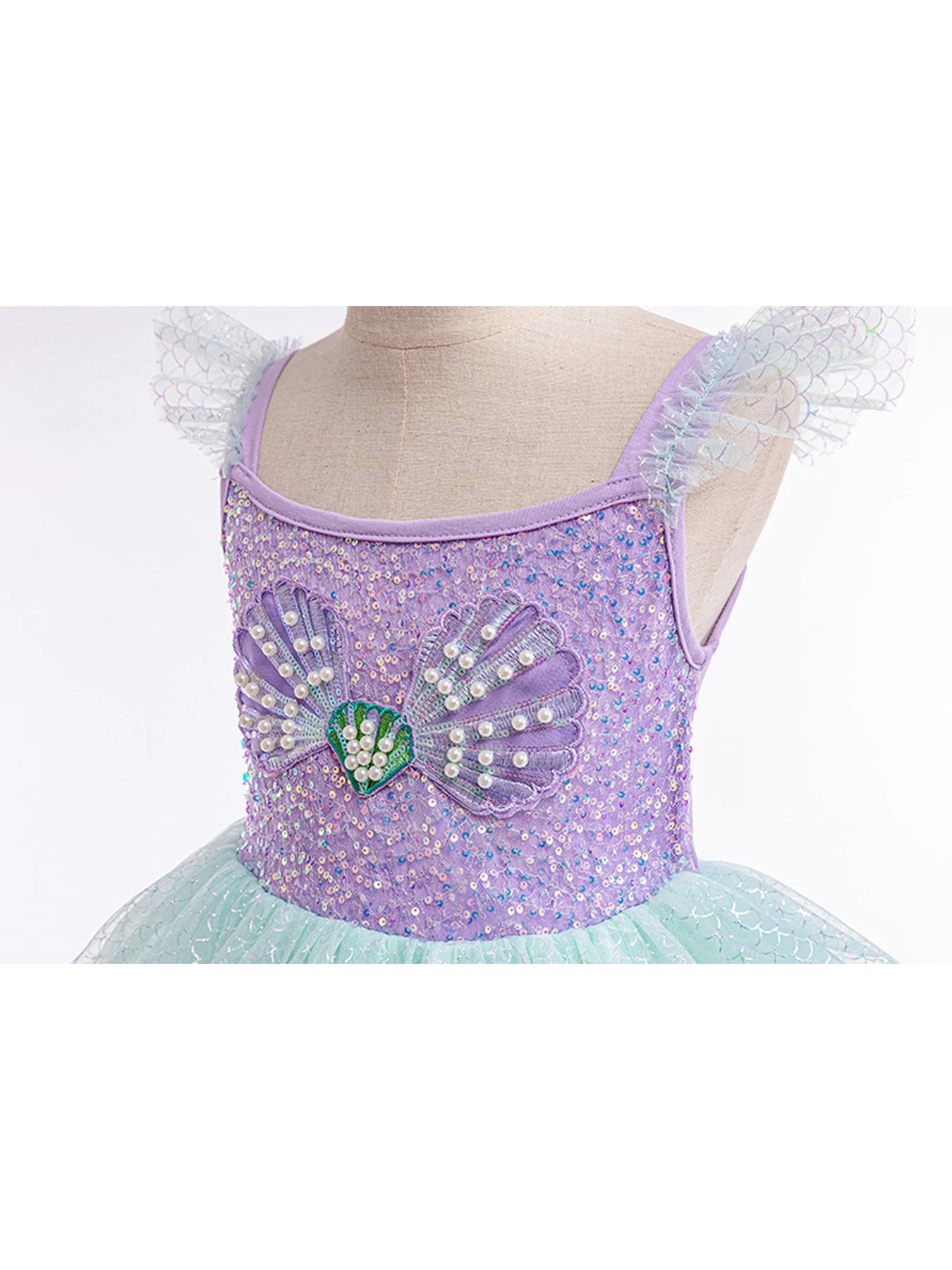 Girls Elegant Rainbow Princess Dress With Bowknot Flutter Trim Mesh Dress Tutu Dress For Party, Performance Tutu Dress