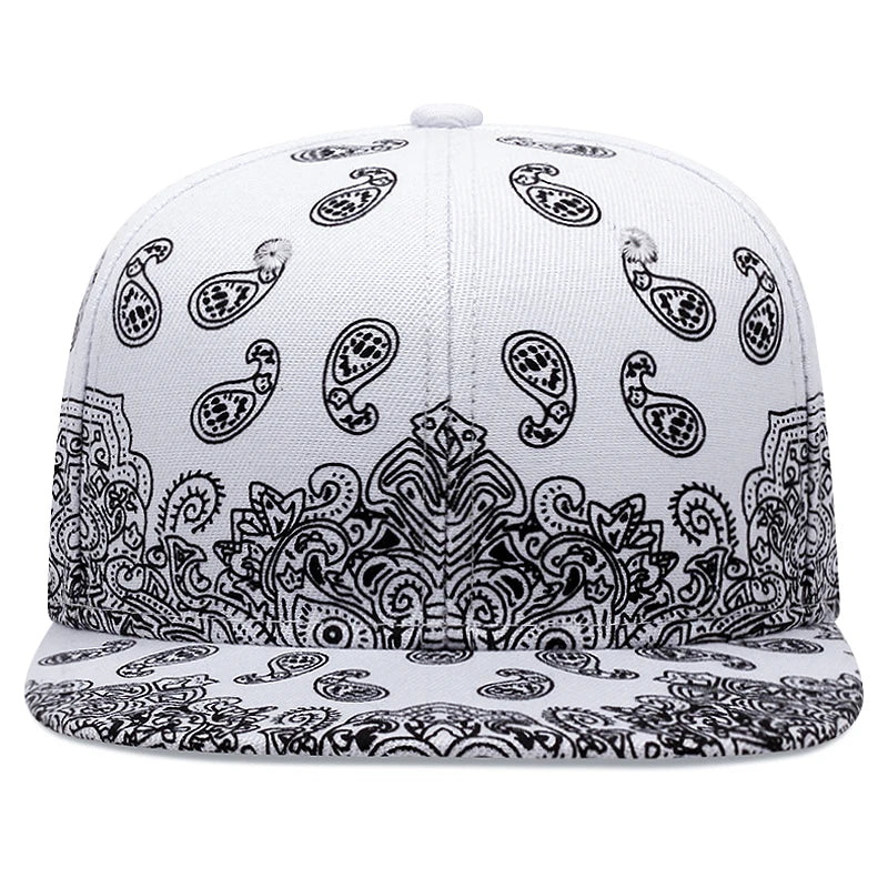 2024 New Fashion West Coast Cashew Flower Printing Snapback Cap Outdoor Sun Men Woman Baseball Hat Adjustable