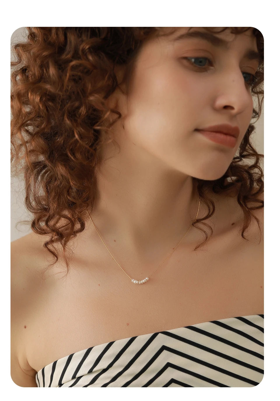 Tarnish Free Natural Pearl Beads Chic Exquisite Necklace Thin Chain Stainless