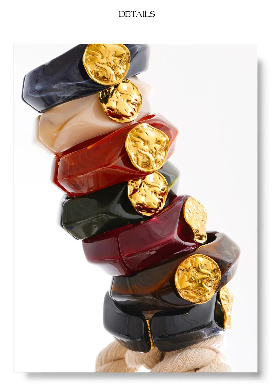 Yhpup 60mm Multi-Color Resin Wide Bracelet Bangle 2025 Exclusive Waterproof Stainless Steel Hot Style Fashion Wrist Jewelry Gift