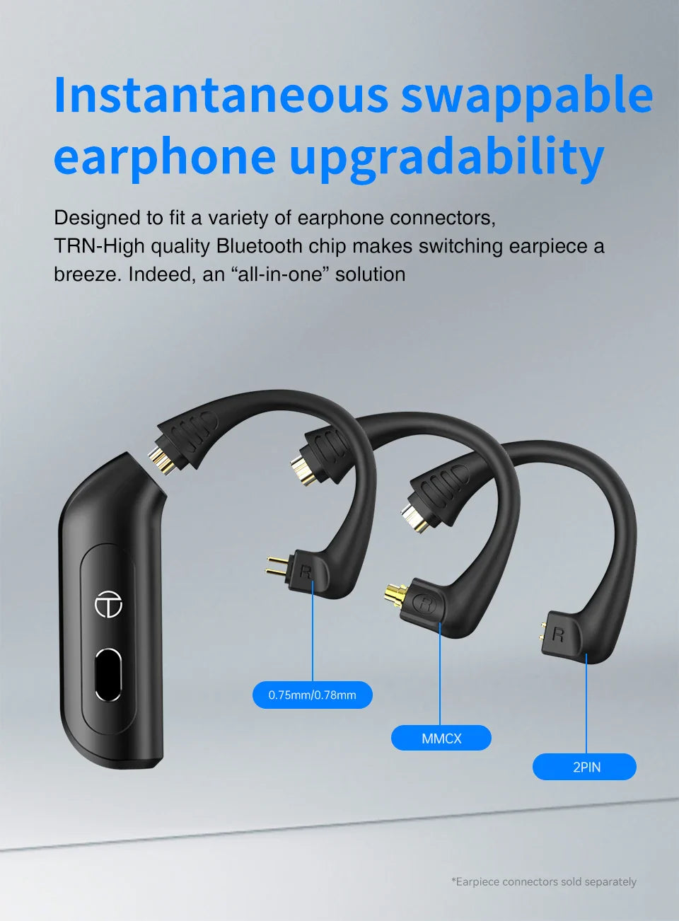 TRN BT20 PRO Wireless Bluetooth 5.3 HIFI Earphones Module Upgrade Cable Replaceable For air pods Conch 0.75 0.78 mmcx 2pinsqdc