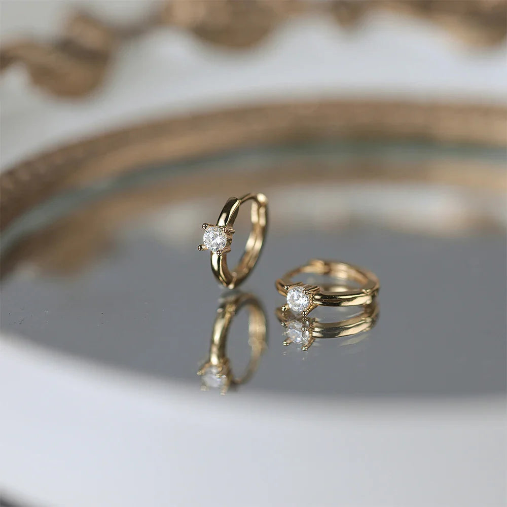 ROXI 925 Sterling Silver Ear Buckle Snake Twisted Round Circle Microinlaid Zirconia Hoop Earrings For Women Pendientes Aro Rojos