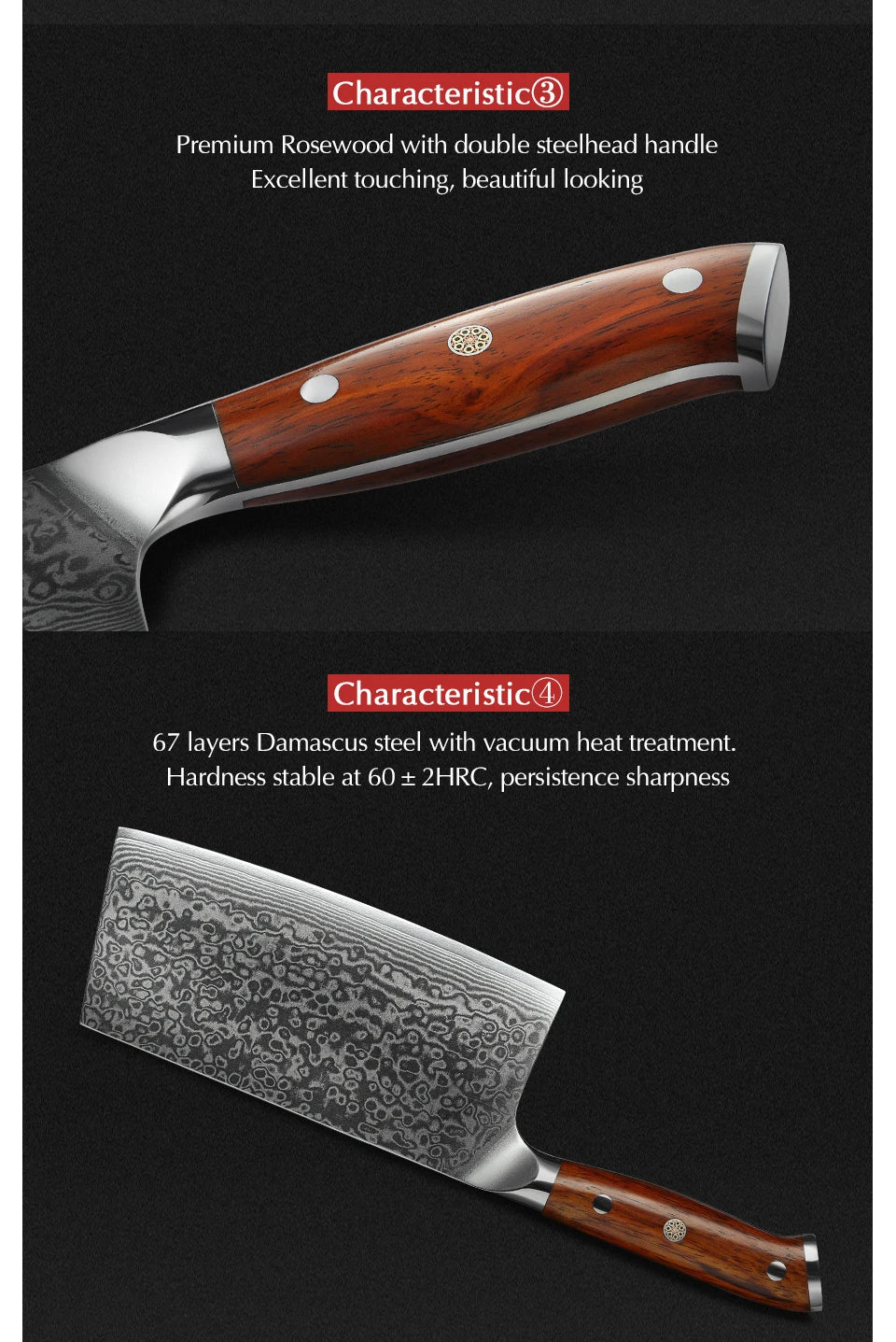 1-10 PCS Kitchen Knife 67 Layers Damascus Steel Chef Slicing Utility Paring Knife