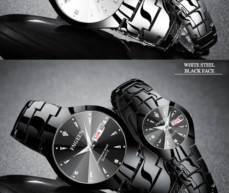 2023 FNGEEN 5808 Relogio Feminino Couple Watch Men Quartz watch for Lovers Luxury Womens wristwatch Stainless Steel Waterproof