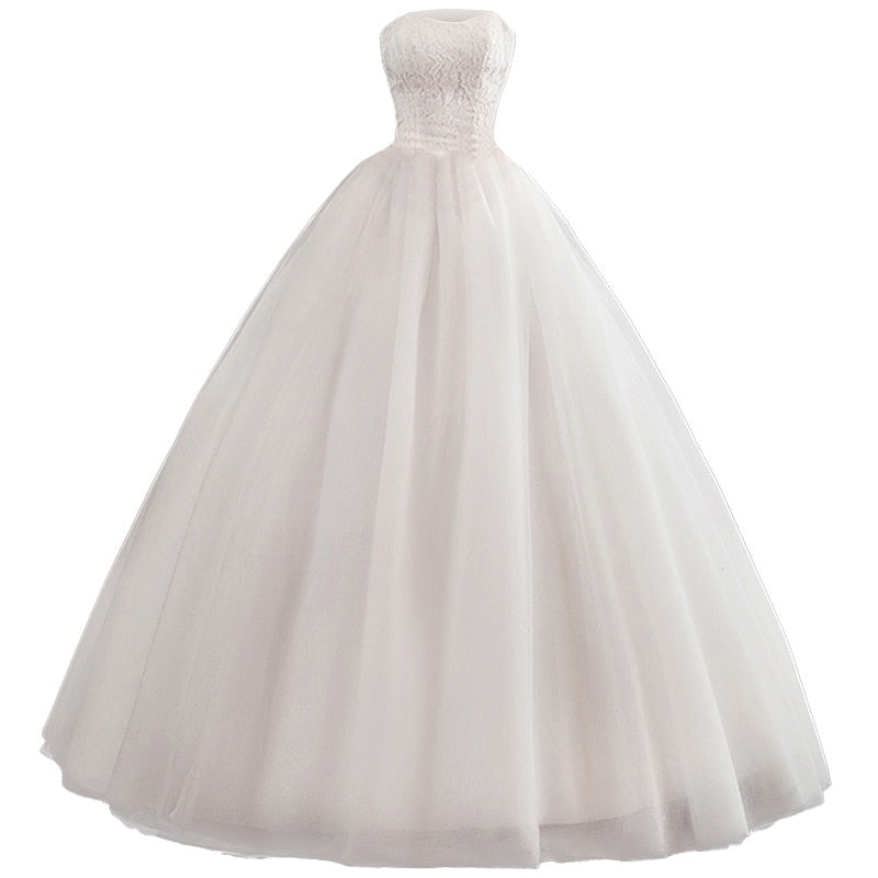 White Bridesmaid Dresses: Wedding Dress Bride Dress Lace Strapless Wedding Gowns