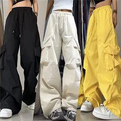 Cargo Pants Women Streetwear Loose Wide Leg Pants Harajuku Vintage Solid Baggy