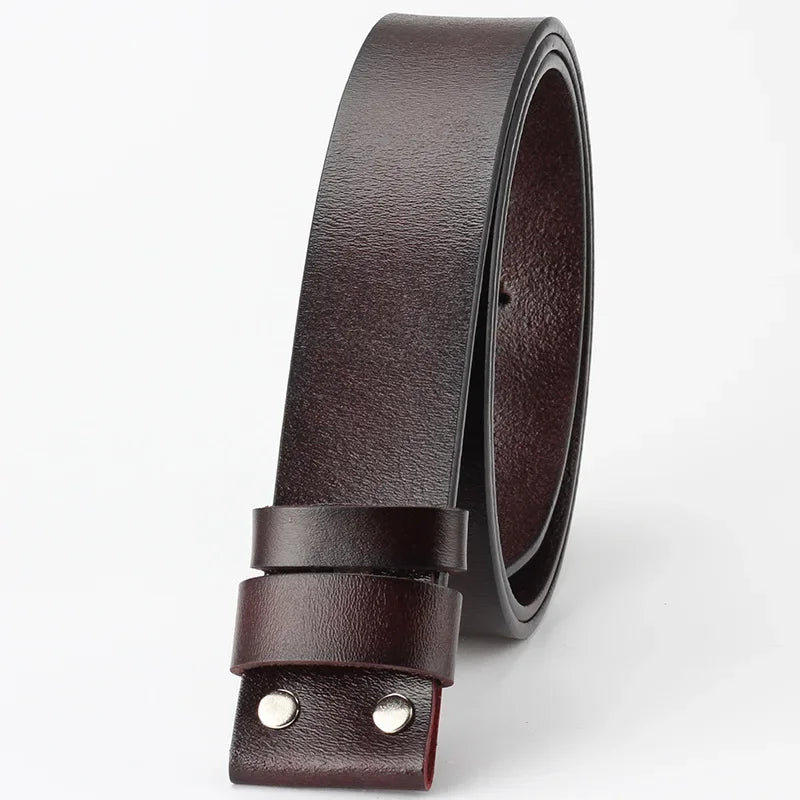 Original Genuine Leather Belt No Buckle for Smooth Buckle Cowboy Black Brown Belt Body Straps Without Buckle for Men Accessories
