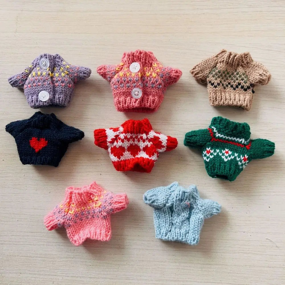 Christmas Style Dolls Sweater Dog Doll Clothes Cute White/Red/Green BJD Doll Clothes Mini 10cm for 16cm/17cm Bjd Doll