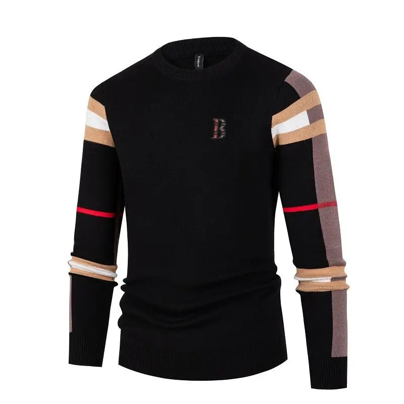 Men's Sweater Knitted Pullover 2024 Autumn/Winter Soft Warm Striped Men Clothing