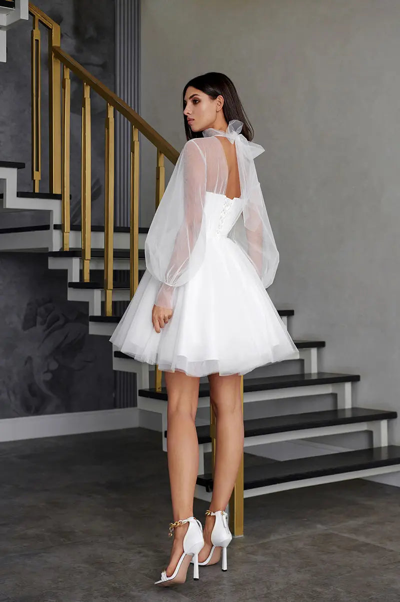 White Bridesmaid Dresses: Tulle Wedding Dresses for Women A Line White Dress