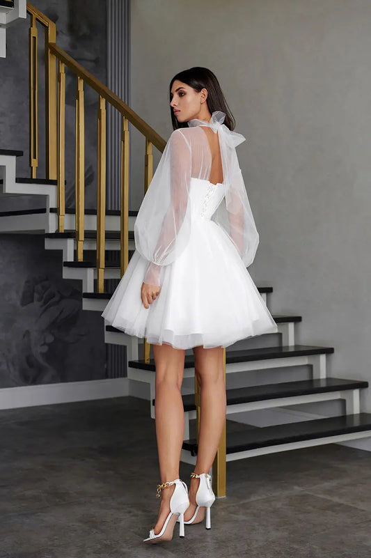 White Bridesmaid Dresses: Tulle Wedding Dresses for Women A Line White Dress