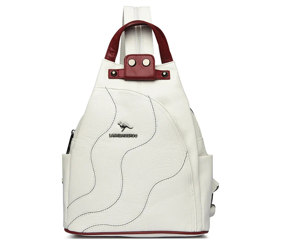 Women Leather Backpacks Zipper Female Chest Bag Travel Back Pack Ladies Bagpack Mochilas School Bags for Teenage Girls Sac A Dos