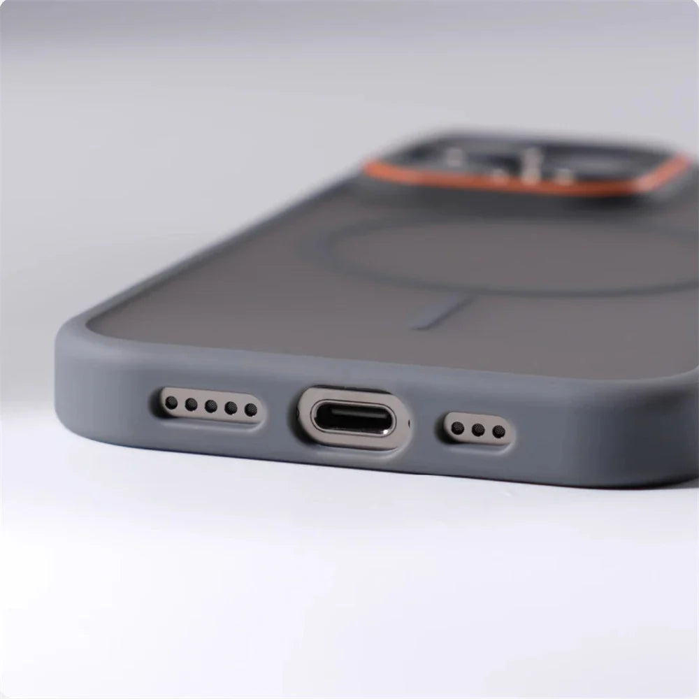 Luxury Matte Translucent Magnetic Case For iPhone 17 16 Pro Max 15 14 Plus 13 12 For Magsafe Wireless Charging Shockproof Cover